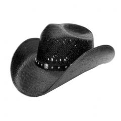 Modestone Unisex Straw Cowboy Hat Black