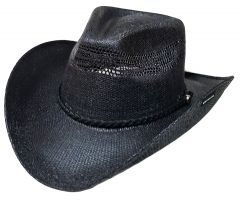 Modestone Straw Cowboy Hat Black