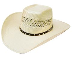 Modestone 100X Traditional Bangora Rodeo Straw Cowboy Hat 2-Tone Beige