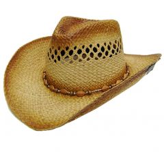 Modestone Men's Straw Cowboy Hat Beige