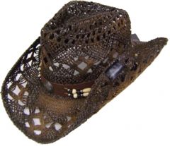 Modestone Men's Straw Cowboy Hat Brown