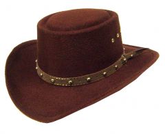 Modestone Unisex Gambler Faux Felt Cowboy Hat Medium Brown
