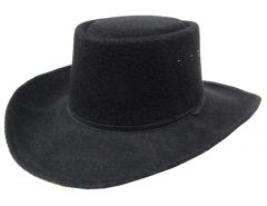 Modestone Unisex Gambler Faux Felt Cowboy Hat Ribbon Hatband Size:57 Black