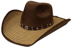 Modestone ''Felt Feel'' Cowboy Hat Straw Top ''Felt Feel'' Underside Brim