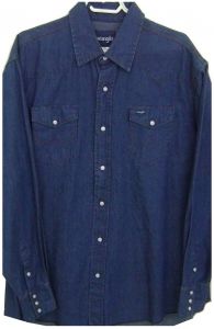 Modestone Men's Long Sleeve Shirt Denim 36 Blue