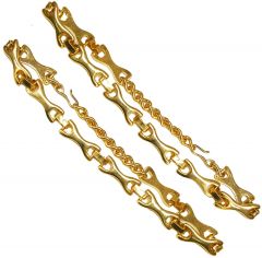 Modestone Women Fashion 2 X Metal Boot Anklet Chain Bracelet Link Adjustable