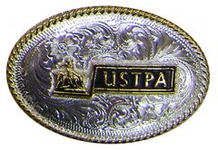 Modestone Men's USTPA Logo Cowboy Penning Cow Filigree Belt Buckle O/S Silver