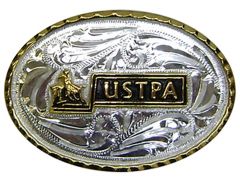 Modestone Men's USTPA Logo Cowboy Penning Cow Filigree Belt Buckle O/S Silver