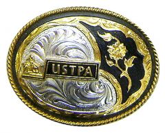 Modestone Men's Belt Buckle USTPA Cowboy Penning Cow Filigree O/S Silver