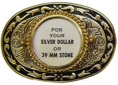Modestone Men's Custom Belt Buckle 39 Mm Stone Or Silver Dollar O/S Silver