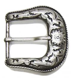 Modestone Men's Floral Pattern Western Style Belt Buckle O/S Silver