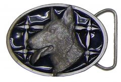Modestone Men's German Shepherd Belt Buckle O/S Silver