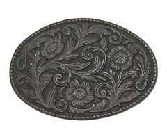 Modestone Men's Tarnished Traditional Western Filligree Belt Buckle O/S Silver