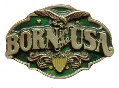 Modestone Men's Born In The USA Eagle Belt Buckle O/S Silver