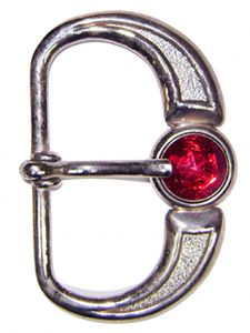 Modestone Men's Ruby-Like Stone Western Style Belt Buckle O/S Silver