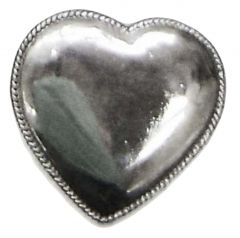 Modestone Men's Shiny Heart Western Style Belt Buckle O/S Silver