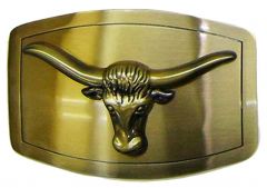 Modestone Men's Shiny Bull Head Western Style Belt Buckle O/S Silver