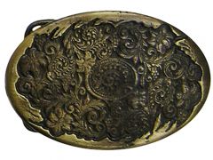 Modestone Men's Filigree Belt Buckle O/S Silver