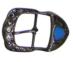 Modestone Men's Belt Buckle/Loop Combo Blue Stone Western Belt Buckle O/S Silver