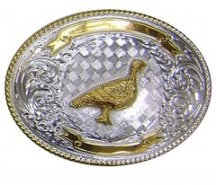 Modestone Men's Trophy Belt Buckle Pheasant Filigree Nickel Silver O/S Silver