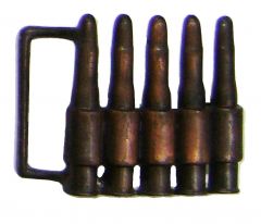 Modestone Copper Machine Gun Bullets Buckle O/S
