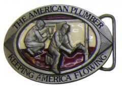 Modestone Metal Alloy The American Plumber Keeping America Flowing Buckle O/S