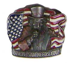 Modestone Men's Uncle Sam Needs You American Flag Buckle O/S Silver