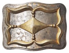 Modestone Antiqued Metal Western Buckle 3 1/2'' X 2 1/2'' Gold Silver