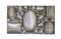Modestone Men's Clear Gem Like Stones Buckle O/S Silver