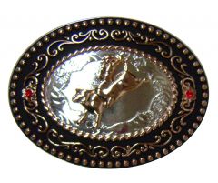 Modestone Trophy Belt Buckle Rodeo Cowboy Bull Rider O/S Silver