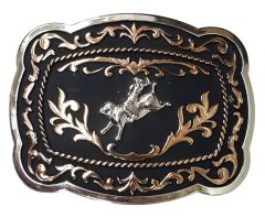 Modestone Trophy Belt Buckle Cowboy Rodeo Bull Rider Head Silver