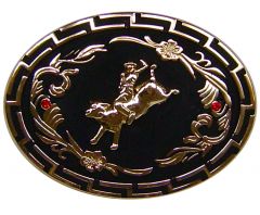 Modestone Trophy Belt Buckle Cowboy Rodeo Bull Rider 2 Ruby-Like Stones