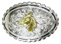Modestone Metal Mirror Finish Belt Buckle Horse Head 3 3/4'' X 2 3/4''