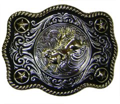 Modestone Metal Trophy Belt Buckle Bull Rider Cowboy Rodeo 4 1/2'' X 3 1/2''