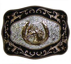 Modestone Metal Alloy Trophy Belt Buckle Horse Horseshoe 4 1/2'' X 3 1/2''