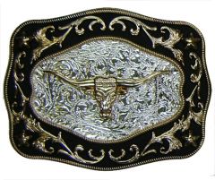 Modestone Metal Alloy Trophy Belt Buckle Bull Head 4 1/2'' X 3 1/2''