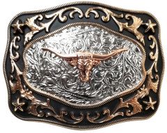 Modestone Metal Alloy Trophy Belt Buckle Bull Head 4 1/2'' X 3 1/2''
