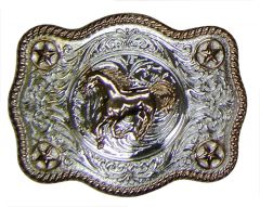 Modestone Metal Alloy Trophy Belt Buckle Galloping Horse 4 1/2'' X 3 1/2''