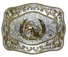 Modestone Metal Alloy Trophy Belt Buckle Horse Horseshoe 4 1/2'' X 3 1/2''