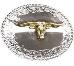 Modestone Metal Alloy Trophy Belt Buckle Bull Head 3 1/2'' X 3''