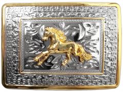 Modestone Metal Alloy Trophy Belt Buckle Galloping Horse 4 1/4'' X 3 1/4''