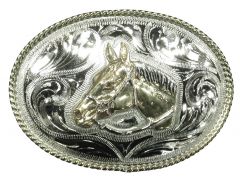 Modestone Antiqued Gun Metal Trophy Belt Buckle Horse Head 3 1/2'' X 2 3/4''