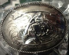 Modestone Antiqued Gun Metal Trophy Belt Buckle Bucking Bronco Horse, 4'' X 3''