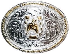 Modestone Metal Alloy Trophy Belt Buckle Horse Horseshoe 4 1/4'' X 3 1/4''
