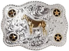 Modestone Metal Alloy Trophy Belt Buckle Standing Horse 4 1/4'' X 3 1/4''