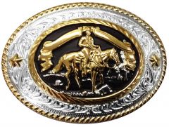 Modestone Nickel Silver Trophy Belt Buckle Cowboy Horse 3 