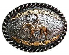 Modestone Metal Alloy Trophy Belt Buckle Cowboy Horse 4'' X 3''