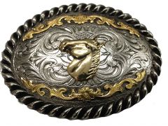 Modestone Metal Alloy Trophy Belt Buckle Horse Head 4'' X 3''
