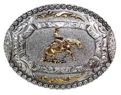 Modestone Gun Metal Trophy Belt Buckle Reining Horse 4'' X 3''