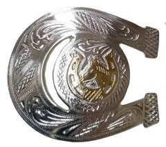 Modestone Metal Alloy Trophy Belt Buckle Horseshoe Horse 3 1/2'' X 3''